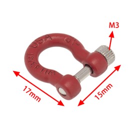 BOLIDORC 1:10 RC Tow Shackles D-Ring Trailer Buckles for 1/10 Scale RC Rock Crawler SCX10 Tamiya CC01 TRX4 D90 D110 RC Car Truck Accessories (Red)