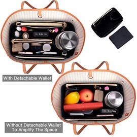 YXBQueen Felt Handbag Organiser Bag in Bag Inner Pockets for Handbags Organiser for Speedy Neverfull Bag Organiser Felt with Credit Card Holder Handbag Organiser for Handbags