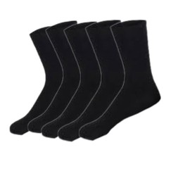 MALYACO UK 5 Packs Mens Socks Combed Cotton Black Socks, Soft & Comfortable - Work, Formal, and Casual Wear Mens Socks 6-10 (Plus Size, Black)