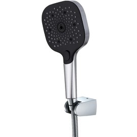 WRKMH Handheld Shower Head Multifunctional High Pressure Handheld Shower Head with Hose, Rectangular Hand Held Shower Head Chrome Shower Head Handheld with Adjustable Shower Holder, 1.5m Shower Hose