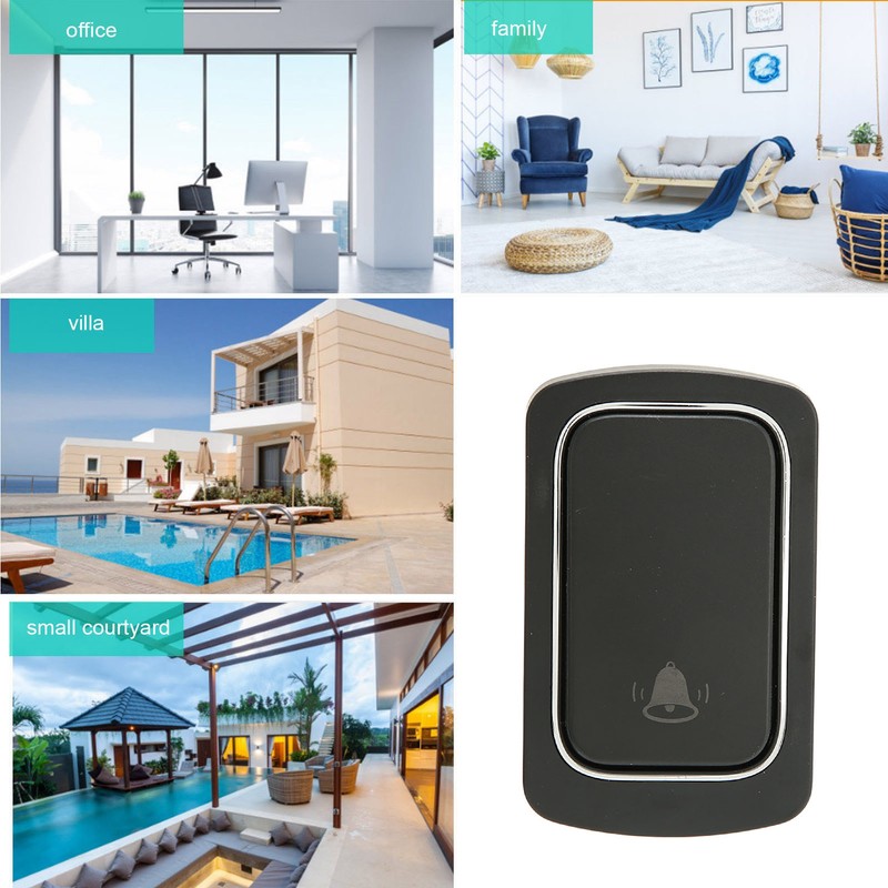 Wireless Doorbell Battery Free Self Generating 2 Transmitter for 1