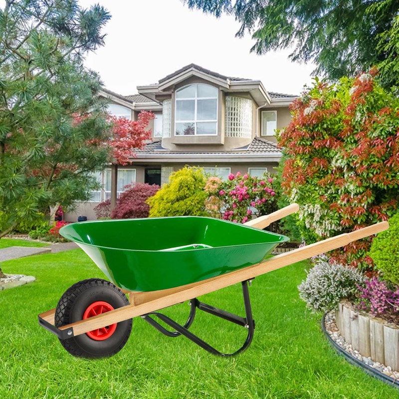 Wood Replacement Wheelbarrow Handles Kit with 304 Stainless Nuts and