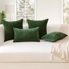 OTOSTAR Chenille Throw Pillow Covers 18x18 Inch Soft Farmhouse Green