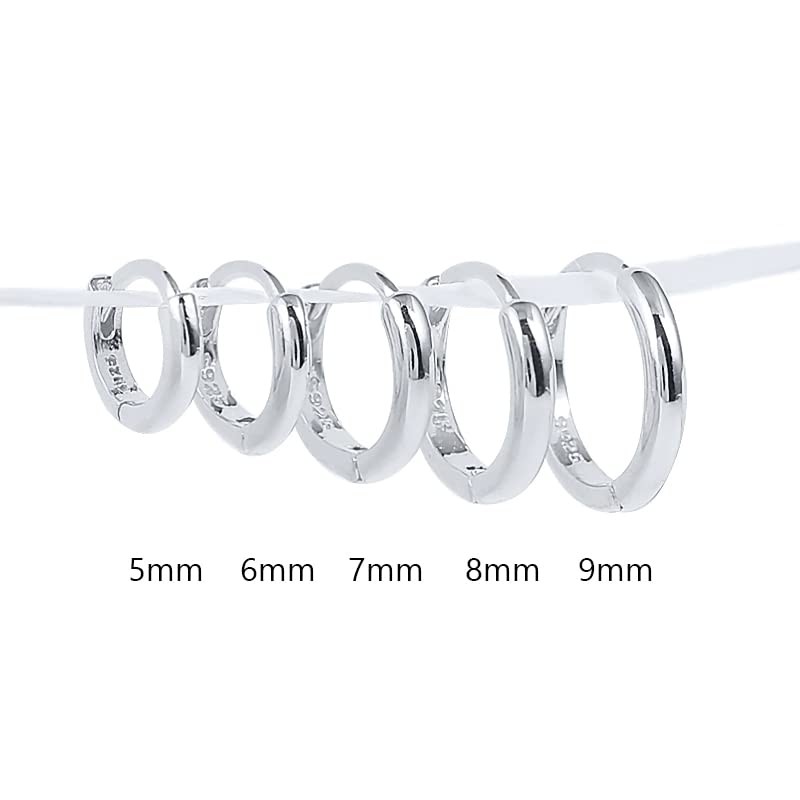 LUXSTAR Tiny Hoop Earrings, Ring, Silver 925, Gold, Thickness 1mm,
