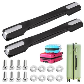 Begpoee 2 x Replacement Luggage Handles, Suitcase Handle, Replacement Handles for Suitcases, Luggage, Tool Cases (23 cm, Black + Silver)