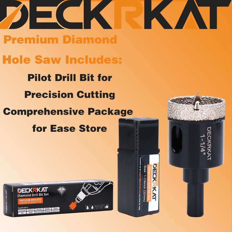 1-1/4 Inch Diamond Hole-Saw Bits with Pilot Drill Bit -