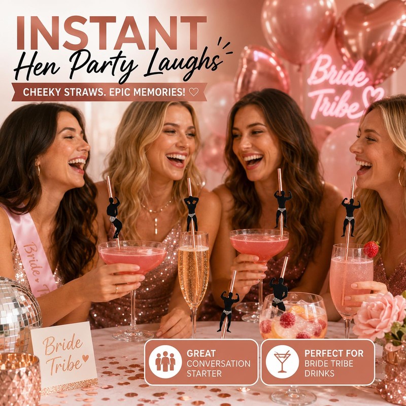 24 Naughty Straws with Novelty Design – Hen Do Bachelorette