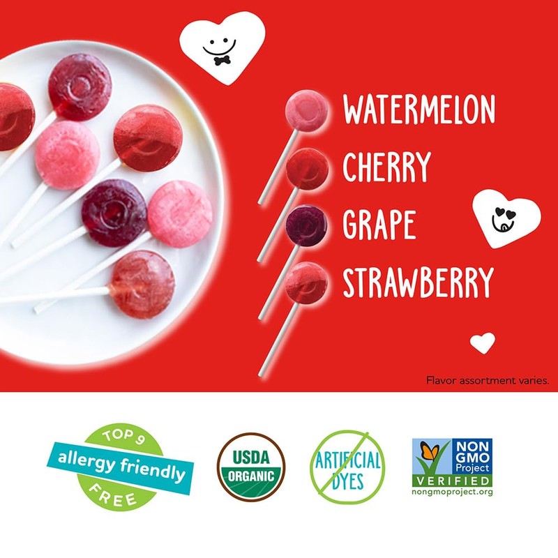 YumEarth Organic Pops Valentine Variety Pack - Fruity Lollipops -