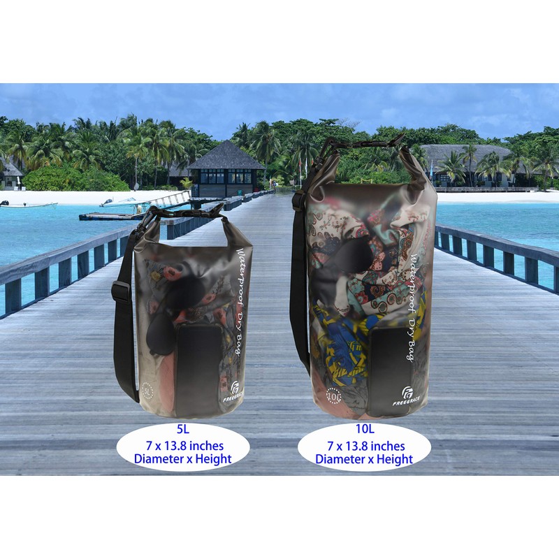 Waterproof Dry Bag - Transparent Lightweight Dry Sack with Strap,