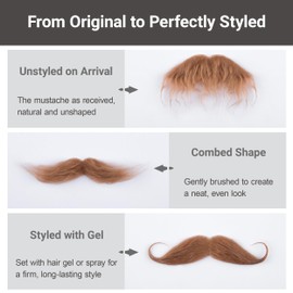 2pcs Brown Self Adhesive Fake Mustache Men Stick On Moustache Costume Facial Hair for Cosplay Party
