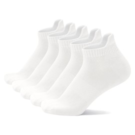 SERISIMPLE Viscose Bamboo No Show Sock Men Thin Low Cut Socks Odor Resistant Breathable Sock 5 Pairs (X-Large, White)