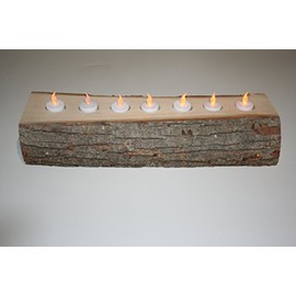Wilson Basswood Cut Candle Log (20 inch Long x 4 inch high x 5.5-7 inch Wide with NO Tea Lights)