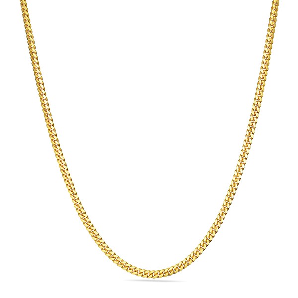 Collar de cadena cubana Miami de 18 quilates sobre plata