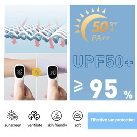 6 Pair UV Sun Protection Compression Cooling Arm Sleeves with Thumb Hole Warmer Cover for Men Women Wrist Long Gloves Fingerless Mittens Cycling Golf Driving Fishing Running (Mix Colors) -2