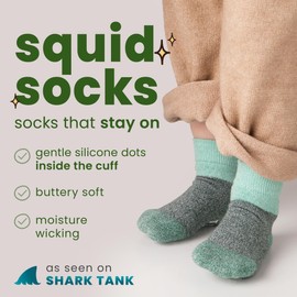 squid socks Unisex Cotton Socks | 0-6M, 6-12M, 12-24M, & 2T-3T | Grip Socks that Stay On | As Seen on Shark Tank | Chris