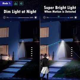 JYDirect Solar Motion Sensor Light Outdoor - 2400Lumens LED Spotlight 8-Watt IP66 Waterproof, Wireless Solar Flood Security Light for Porch Garden Patio Driveway Pathway