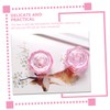 TOVINANNA 2Pcs Pink Crystal Nail Art Cleaning Cup with Lid