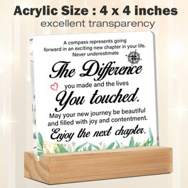 Retirement Gifts for Woman Men, Retired Gifts New Job Going Away Gifts for Nurses Teachers Coworkers Employees Boss, Enjoy the Next Chapter Acrylic Desk Plaque Sign 4 x 4 Inches