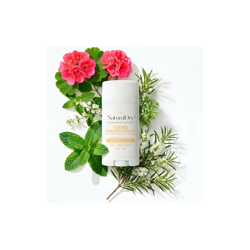NaturalDry - Desodorante Corporal Teen Intense - Sin aluminio -