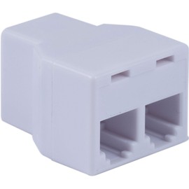 Power Gear White Duplex 4P4C in-Line Adapter, Extender for Home or Office, Ideal Used with Answering Machine, Modem, Fax Machine, 76570,1 Pack