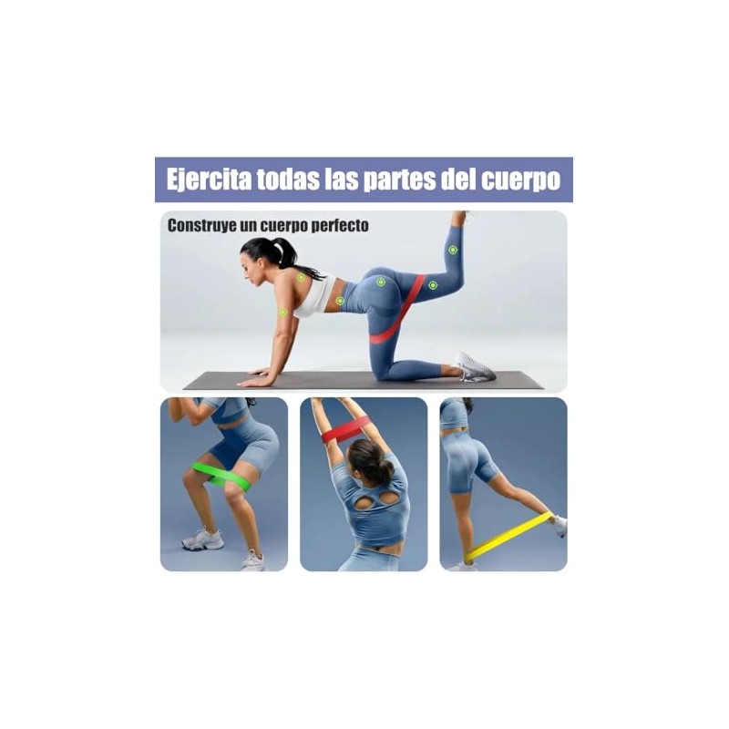 Genérico Cardio Beat Bandas de Resistencia, 5 Piezas, X-Light, Light,