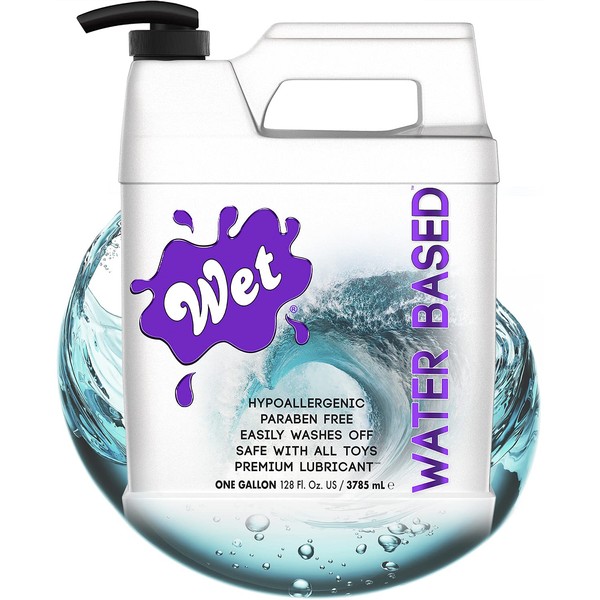 Wet Original Water Based Lube 128 Ounce Premium Personal Lubricant, Long Lasting Formula for Condom Safe Vegan Ph Balanced Hypoallergenic and Paraben Free Intimacy
