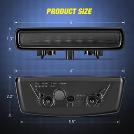 Nilight Third Brake Light Tail High Mount Stop 3rd Brake Lights Replacement for 2018-2023 Wrangler JL Accessories Led lamp with Smoked Lens Black Housing