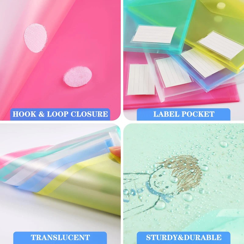 AOGELI 10PCS Expandable File Folders Plastic Portfolio Document Folders US