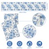 Dremisland Blue Table Runner Farmhouse 55 Inch Retro Monochrome Sketch