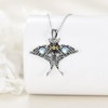 YAFEINI Moth Necklace 925 Sterling Silver Triple Moon Goddess Pendant