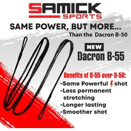 SAMICK SPORTS Dacron Bow String Replacement for Archery Recurve Traditional & Longbow Bows Bowstring - Sizes 12, 14, 16 Strands - Length Sizes 44-70 Inches