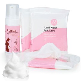 UHdod Kit de Espuma Calmante de Hamamelis y Compresas Perineales Refrescantes para Cuidado Posparto – Incluye Espuma de Hamamelis de 147 ml y 36 Compresas Perineales