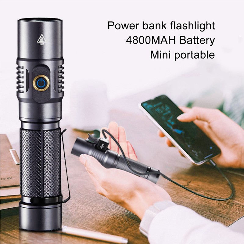 Super Bright Flashlight IPX7 Waterproof White Light Portable Rechargeable Flashlight