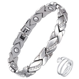 Feraco Copper Bracelet for Women for 99.99% Solid Copper Magnetic Bracelets Unique X Shape Links Magnet Jewelry, Metal, no gemstone