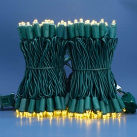 Warm White Wide Angle LED Christmas Lights, 66 Ft 200 LED UL Certified Commercial Grade 5mm Holiday String Light, End to End Connectable Indoor & Outdoor Green Wire Lights Set (Warm White)