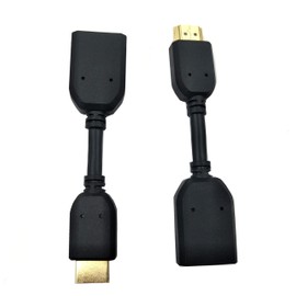 Duttek 2 pack HDMI Adapter Cable, Any Angle Gold Plated HDMI Male to Female Adapter Converter Cable