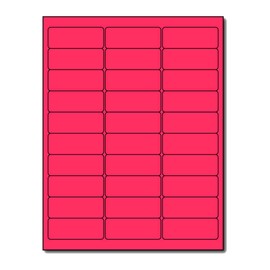 Fluorescent Address Labels - 1" x 2-5/8" - 30 Per Sheet - Bright Neon Color Mailing Stickers for High Visibility - Inkjet/Laser (Pink, 750 Labels)
