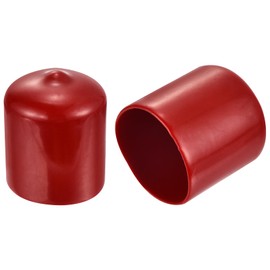 sourcing map 50pcs Round Rubber End Caps 23mm Burgundy Red Vinyl Cover Screw Thread Protectors