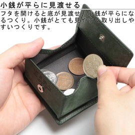 Leather FACTORY Leather Craftsman Margot Coin Purse, Box Type, Box, Men's, Genuine Leather, Italy, Leather Box, Coin Purse, cobalt blue