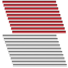 YOCDNOV 20 cm Car Ventilation Strips Decoration, Pack of 10 (5 x Silver, 5 x Red), U-Clip Design, for Straight Air Conditioning Ventilation Grille, Interior Refreshing, Dust Protection, Car