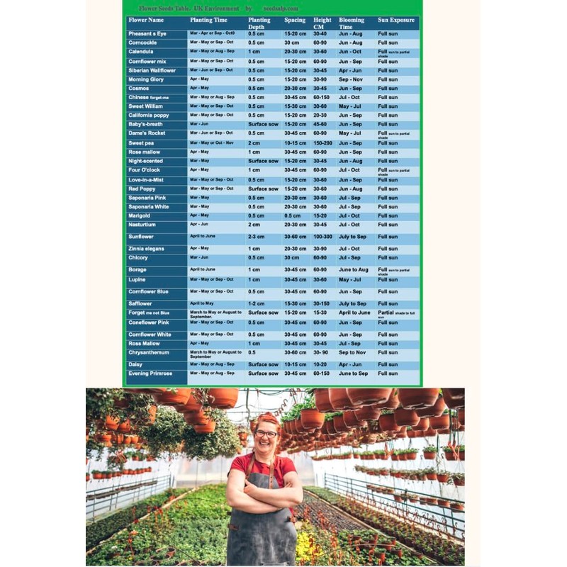 A4 Laminated Garden Planting Calendar: Year-Round Planner for Professional Flower