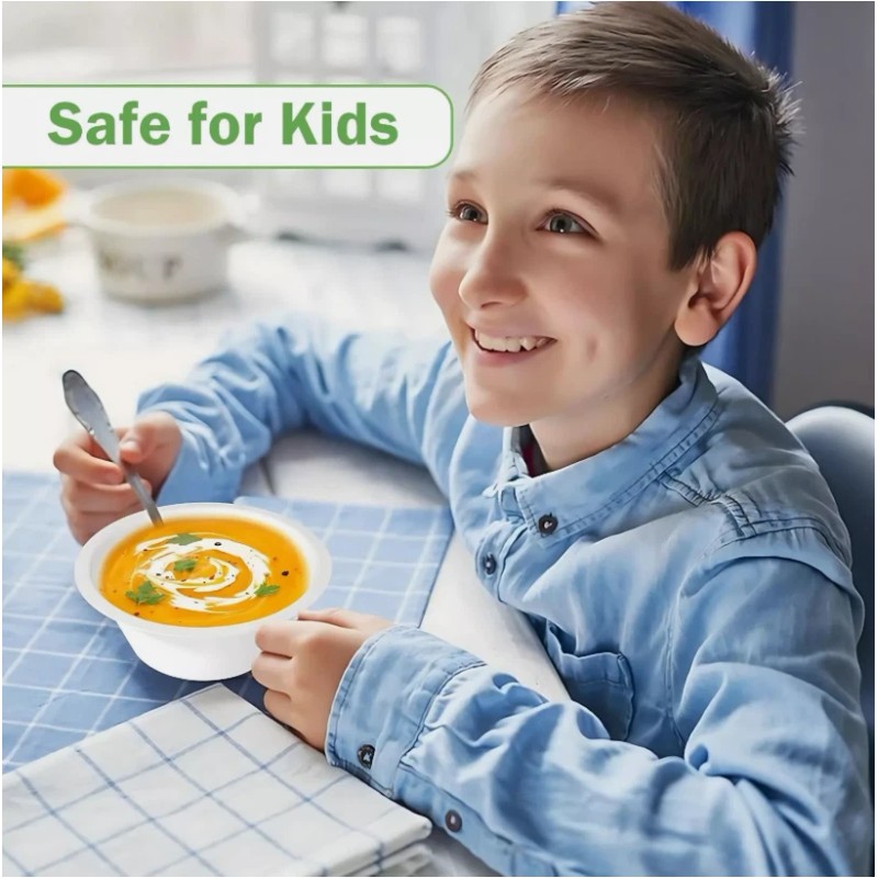FPN Disposable Bowls 100% Round Compostable Microwave Safe Soup Bowls