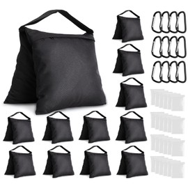 Aimosen 12 Packs Sandbags Weight Bags for Light Stand Photography Video Support, Heavy Duty Saddlebags for Backdrop Stand, Photo Tripod, Canopy, Pop up Tent, Umbrella Base, Fishing Chair, Wedding Shed