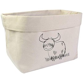 Large 'Highland Cow' Canvas Organiser/Storage Bag (OR00003851)