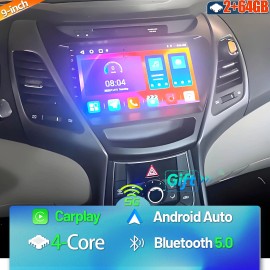 Unbranded For Hyundai Elantra 2011-2013 Android 13 Car Stereo Apple CarPlay GPS Radio 64GB