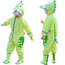 Toddler Rain Suit Baby Rain Suit with Hood Waterproof Coverall One Piece Rain Suit Kids (3-10 Years)