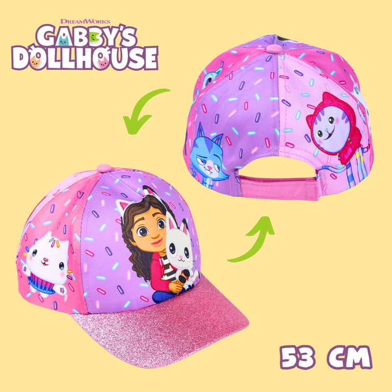 Gabby's Doll House Baseball Cap for Girls, Hat Glitter Design,