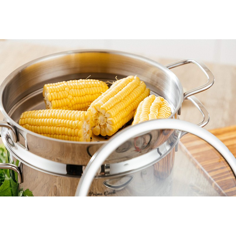 Prime Cook 3'' High Wall Stainless Steel Steamer Basket (9.45''/24CM)