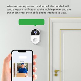 Video Doorbell WiFi Wireless Doorbell Camera with Chime, 1080P HD Night Vision 2 Way Audio 90° Wide Angle Home Security Camera System, Supports Cloud Storage, Easy Installation