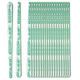 ForPro Professional Collection Tapered ECOFILES - Lima de uñas ecológica de espuma para manicura y pedicura, grano 100/180, verde, 20 unidades